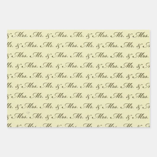 Mr & Mrs Wedding elegant bride and groom Inpakpapier Vel (Voorkant 2)