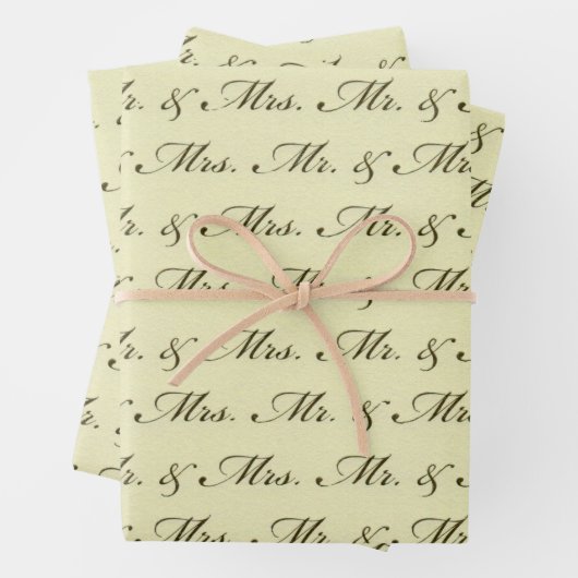 Mr & Mrs Wedding elegant bride and groom Inpakpapier Vel (In situ)