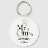 Mr & Mrs Wedding Favor Sleutelhanger Naam/Datum Fo (Voorkant)