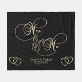 Mr & Mrs Wedding - Gepersonaliseerd Fleece Deken (Voorkant (Horizontaal))