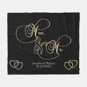 Mr & Mrs Wedding - Gepersonaliseerd Fleece Deken