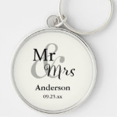 Mr & Mrs Wedding Gepersonaliseerde Sleutelhanger N (Voorkant)