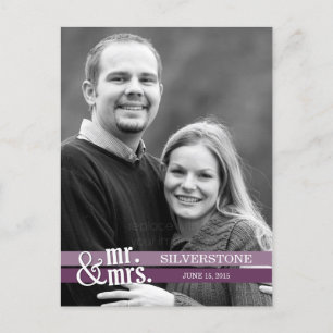 Mr. & Mrs Wedding Hartelijk dank - Plum Briefkaart