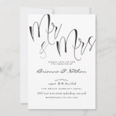 Mr & Mrs Wedding Invitation Kaart (Voorkant)