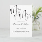 Mr & Mrs Wedding Invitation Kaart (Staand voorkant)