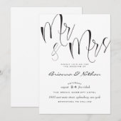 Mr & Mrs Wedding Invitation Kaart (Voorkant / Achterkant)