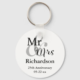 Mr & Mrs Wedding Jubileum Keyringen Name & Date Sleutelhanger