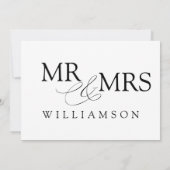 MR & MRS Wedding Kaart (Achterkant)