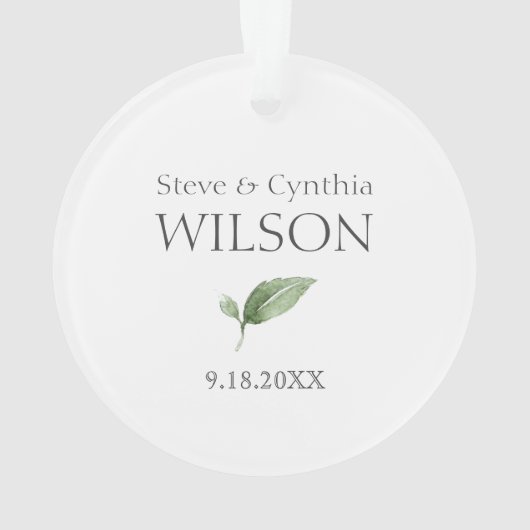 Mr & Mrs Wedding Keepomwille Greenery Ornament (achterkant)