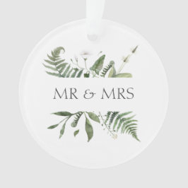 Mr & Mrs Wedding Keepomwille Greenery Ornament