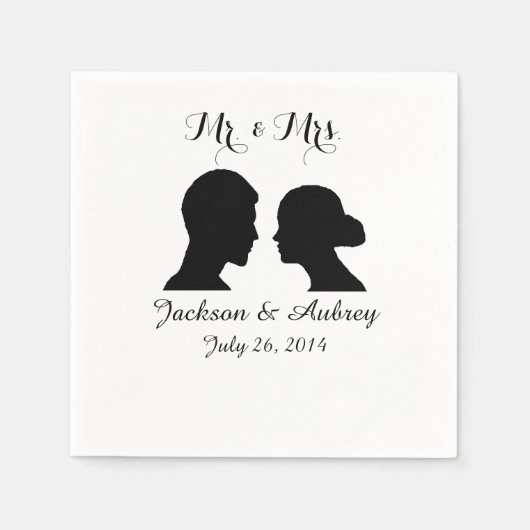 Mr. & Mrs Wedding Napkins Servetten (Voorkant)