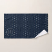 Mr & Mrs Wedding Navy Blue Silver Love Hearts Bad Handdoek (Handdoek)