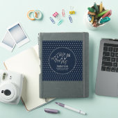 Mr & Mrs Wedding Navy Blue Silver Love Hearts Sticker (iPad Cover)
