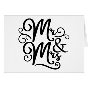Mr. & Mrs Wedding net getrouwd Black White Monogra