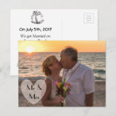 Mr & Mrs Wedding of Elopement Aankondigingen Aankondigingskaart (Voorkant / Achterkant)