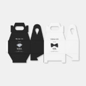 Mr. & Mrs Wedding Party Black & White Bedankdoosjes (Uitgevouwen)