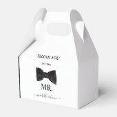 Mr. & Mrs Wedding Party Black & White Bedankdoosjes (Voorkant Zijde)