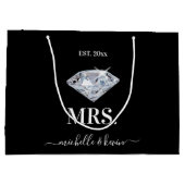 Mr. & Mrs Wedding Party Black & White Groot Cadeauzakje (Achterkant)