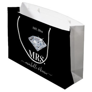 Mr. & Mrs Wedding Party Black & White Groot Cadeauzakje