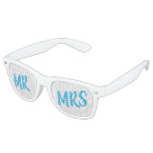 Mr & Mrs Wedding Party Glasses Retro Zonnebril (Gekanteld)
