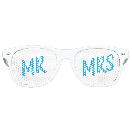 Mr & Mrs Wedding Party Glasses Retro Zonnebril (Voorkant)