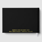 Mr & Mrs Wedding Photo Elegant Script Goud Gastenboek (Achterkant)