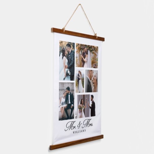 Mr. & Mrs Wedding Photo Keepomwille Hangend Wandkleed (Gebogen)
