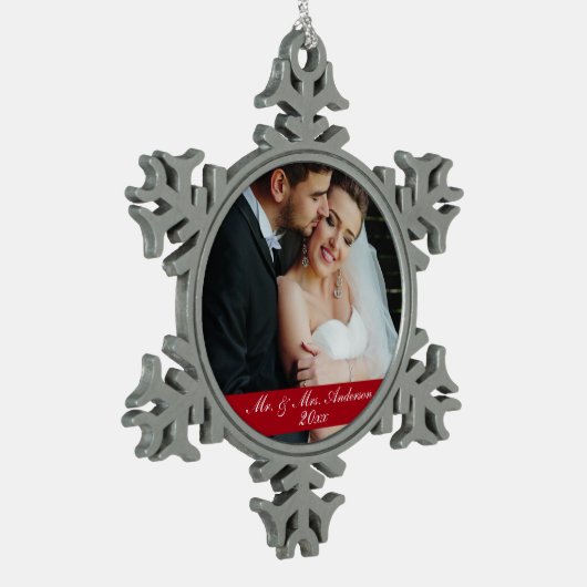 Mr. & Mrs Wedding Photo Year Ornament Sn (Links)
