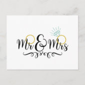 Mr & Mrs Wedding Rings Briefkaart (Voorkant)