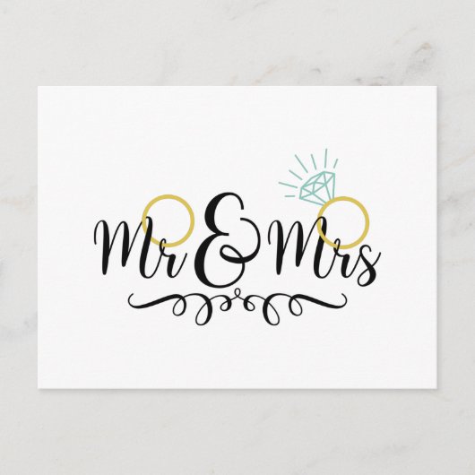 Mr & Mrs Wedding Rings Briefkaart (Voorkant)