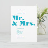 Mr & Mrs Wedding Shower Uitnodiging (Staand voorkant)
