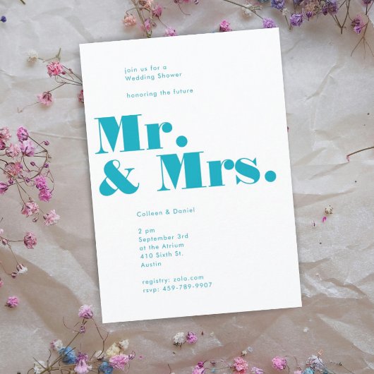 Mr & Mrs Wedding Shower Uitnodiging
