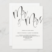 Mr & Mrs Wedding uitnodiging (Voorkant / Achterkant)