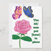 Mr & Mrs Wedding Uitnodiging met Floral & Butterfl (Achterkant)