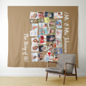 Mr & Mrs Wedding 🤵👰 Verhaal van ons Fotocollage Wandkleed (In Situ (horizontaal))