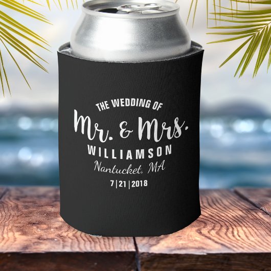 Mr. & Mrs Wedding voor Simple Chic Trendy Black Blikjeskoeler