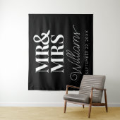 Mr. Mrs. Wedding Vrijgezellenfeest Modern Achtergr Wandkleed (In situ)
