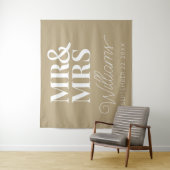 Mr. Mrs. Wedding Vrijgezellenfeest Modern Achtergr Wandkleed (In situ)