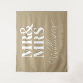 Mr. Mrs. Wedding Vrijgezellenfeest Modern Achtergr Wandkleed (Voorkant)