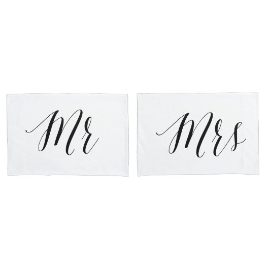 Mr Mrs Wedding Zijn Hers Couple Romantic Bedroom Kussensloop (Voorkant-Set)
