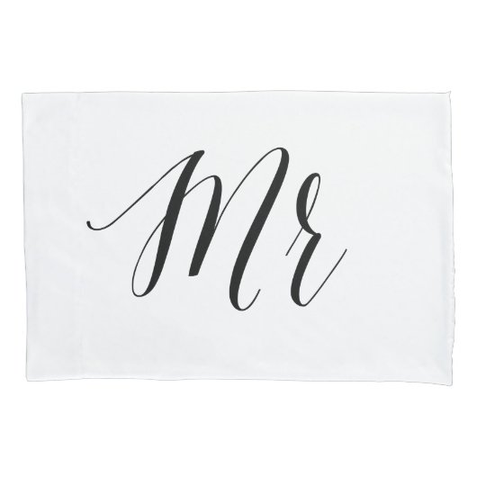 Mr Mrs Wedding Zijn Hers Couple Romantic Bedroom Kussensloop (Voorkant-Links)
