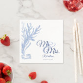 Mr & Mrs White en Blue Elegant Nautical Wedding Servet (Insitu)