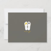 Mr & Mrs Yellow Teenslippers Beach bruiloft RSVP-k RSVP Kaartje (Achterkant)