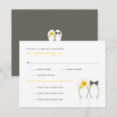 Mr & Mrs Yellow Teenslippers Beach bruiloft RSVP-k RSVP Kaartje (Voorkant / Achterkant)