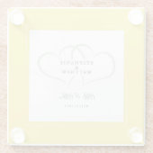 Mr & Mrs Yellow White Elegant Wedding Chic Hearts Glazen Onderzetter (Achterkant)