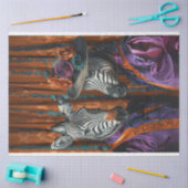 Mr & Mrs Zebra Paarse gekleurde decoupage Tissuepapier (Craft)