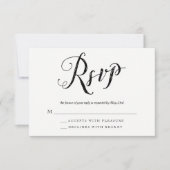 Mr & Mrs Zwart & Wit Bruiloft RSVP Respons Kaarten (Voorkant)
