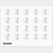 Mr & Mrs Zwart Wit Script Aangepaste bruiloft guns Ronde Sticker (Vel)