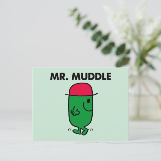 Mr Muddle | Achteruit lopen Briefkaart (Staand voorkant)