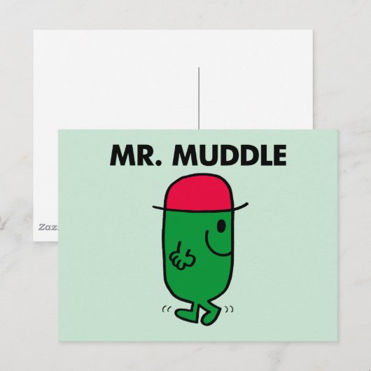 Mr Muddle | Achteruit lopen Briefkaart (Voorkant / Achterkant)